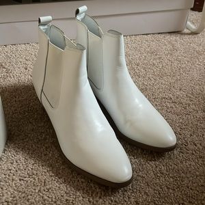 Marc Fisher White Ankle (Leather) Boots Size 7.5